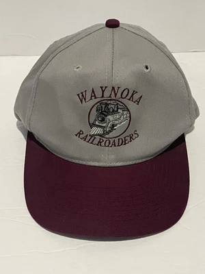 Gorra Waynoka Railroaders bordada a presión trasera de Otto Cap gris/borgoña Foto 1 de 4