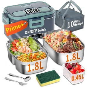Electric Heated Lunch Box for Adults - 100W 1.8L Heating Lunch Boxes for Men ... - Picture 1 of 9