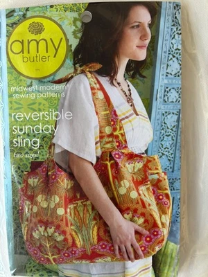 2010 Amy Butler Sewing Pattern M25350 Reversible Sunday Sling 2 Sizes 17072 - Image 1 of 2