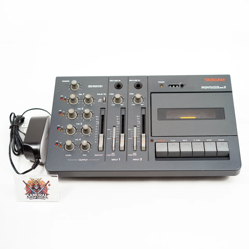 TASCAM Porta 03 MKII Studio 4-Track Cassette Recorder Portastudio Tested Japan - Image 1 of 4