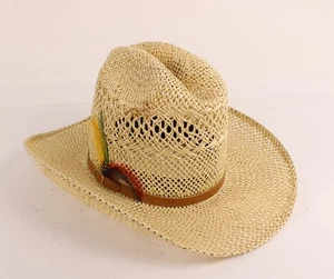 Stetson Roadrunner Bryantcote Vintage Straw Hat Size 7 1/4 Cowboy Read - Picture 1 of 15