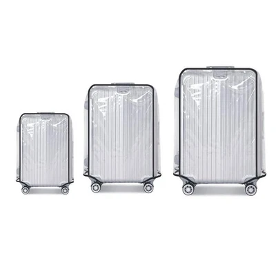 3-Piece Clear PVC Suitcase Cover Set - Luggage Protector for 20-24-28 Inch Su... - Image 1 of 4