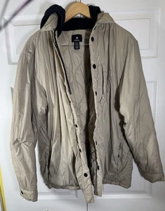 H&M hoodie puffer Mens jacket Size Large snap button drawstring - Picture 1 of 7