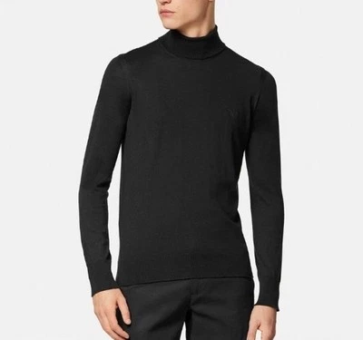 Versace Wool/Silk/Cashmere Turtleneck Sweater  Black 54 Euro 1011344 IT NWT $925 - Image 1 of 4