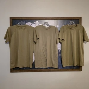 2 Dri Duke Shirt Mens Large Olive Polyester Moisture Control & 1 Military Issue - Picture 1 of 13