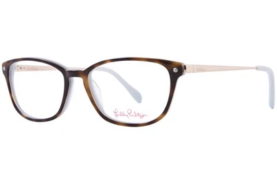 Женские черепаховые очки Lilly Pulitzer Faye-TO с полным ободком прямоугольной формы 49 мм - Изображение 1 из 4