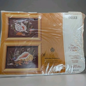 Vintage NOS Sealed Creative Circle 0233 SEA TREASURES Sea Shell Crewel KIT 1983 - Picture 1 of 4