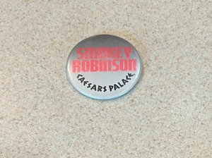 CAESARS PALACE 1980s Vintage 3" Pinback Button -- Smokey Robinson - Picture 1 of 2