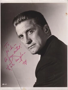 KIRK DOUGLAS Original Autogramm signiertes Großfoto seltenes Top Portrait - Bild 1 von 2