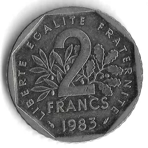 1983 France 2 Francs World Coin - KM# 942.1 - Picture 1 of 2