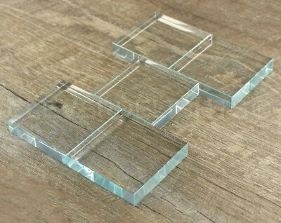 Paquete de 5 - Azulejos de vidrio cuadrados de 3" - Azulejos de vidrio macizo transparente - 3 x 3 x 5/8 pulgadas Foto 1 de 4