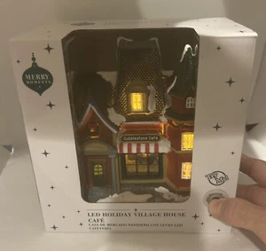 ALDI Merry Moments LED Holiday Christmas Village - House Cobblestone Cafe. NEW - Picture 1 of 7