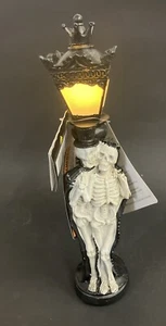 Skeleton Couple Lighted Lamp Post Decor Spooky Halloween Love Statue New 12" - Picture 1 of 8