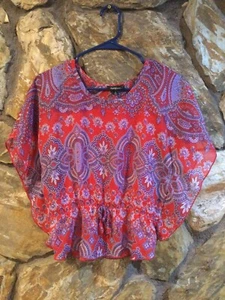 Amywear red floral design blouse top girls 14 - Picture 1 of 7