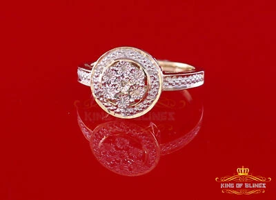 0.60CT Real Diamond Womens 925 Sterling Silver Yellow Ring Size 7 Round Shape - Image 1 of 4