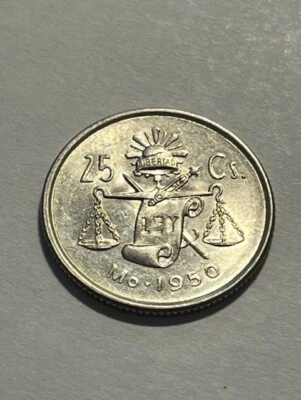 México 1950 25 centavos/billón/unc+ #11166 Foto 1 de 2