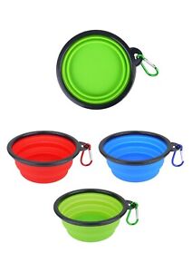 Dog Bowl Food Water Feeding Silicone Collapsible Portable Foldable Travel 350ML