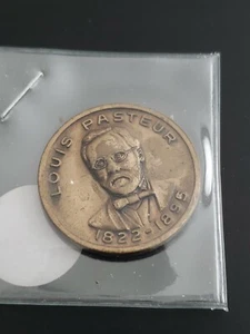 Louis Pasteur, 1822-1895, teoria tedesca pionieristica della malattia, medaglia, gettone *1912 - Foto 1 di 2