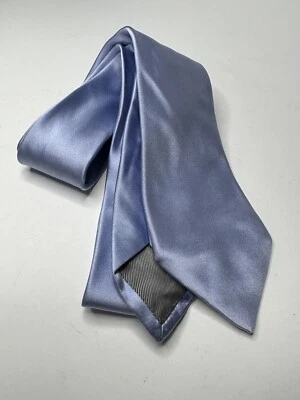 Corbata clásica de seda azul bebé liso años 90’s vestido para hombre graduación boda negocio Foto 1 de 4