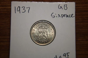 1937 Great Britain Sixpence - Picture 1 of 2