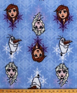 Pile Frozen Best Friends Anna Elsa Olaf Disney Pile Tessuto Stampa BTY A336.17 - Foto 1 di 1