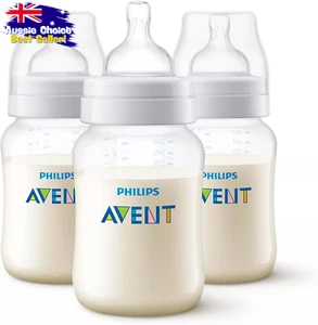 Philips Anti-Colic Baby Bottles 260ml 3-Pack SCY103/03 - Picture 1 of 12