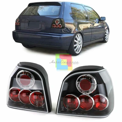 VW GOLF III 3 1991-1997 FARI POSTERIORI NERI TUNING SPORTIVO - Immagine 1 di 4