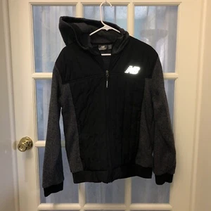Chaqueta polar New Balance ajustada para hombre gris mediana y negra cremallera completa exterior - Imagen 1 de 10