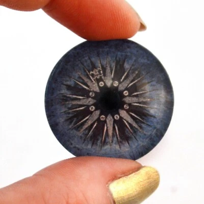 Pair of 30mm Compass Rose Nautical Vintage Water Glass Eyes for Jewelry Pendants - Image 1 of 4