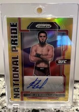2022 Panini UFC Prizm ISLAM MAKHACHEV National Pride AUTO GOLD PRIZM 4/10
