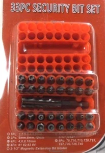 33 piezas. JUEGO DE BROCAS DE SEGURIDAD HUECAS, HEXAGONALES, TRIWING, TENSORES, JUEGO DE BROCAS DE TORX - Imagen 1 de 1