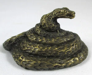 Aufgerollte Schlange Figur mit Bronze Finish - Bild 1 von 7