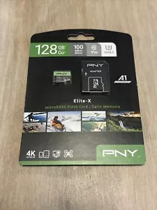 PNY Elite-X 128GB MicroSDXC Flash Card (P-SDU128U3WX-GE) NEW in Package - Picture 1 of 2