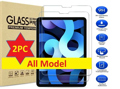 2 PC Tempered Glass Screen Protector For Ipad 23456789 Mini 123456 Air Pro 11 - Image 1 of 4