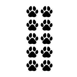 10 x paw prints TEMPORARY TATTOO pet lover long lasting waterproof - Picture 1 of 2