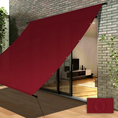 WINDSCREEN4LESS Waterproof Pergola Cover Replacement w/ Rod Sun Shade Sail Awning Deck Porch Red