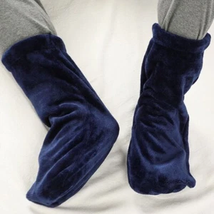 1Pair Men Soft Warm Slipper Socks Thermal Lined Foot Warmer Booties Winter Socks - Picture 1 of 13