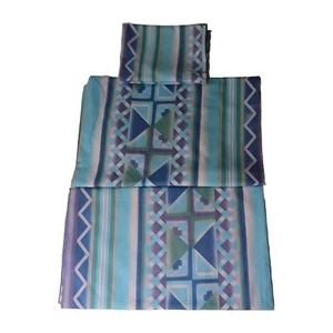 Vintage Full Sheet set & Pillowcases Abstract Retro BOHO purple, Blue,turquoise - Picture 1 of 12