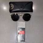 RAY-BAN ROUND DOUBLE BRIDGE RB3647N-COLOR BLACK/GOL LENS-51MM NEW 100% AUTHENTIC