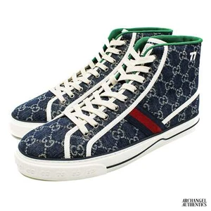 Zapatilla deportiva Gucci Tennis 1977 de caña alta azul - Imagen 1 de 10