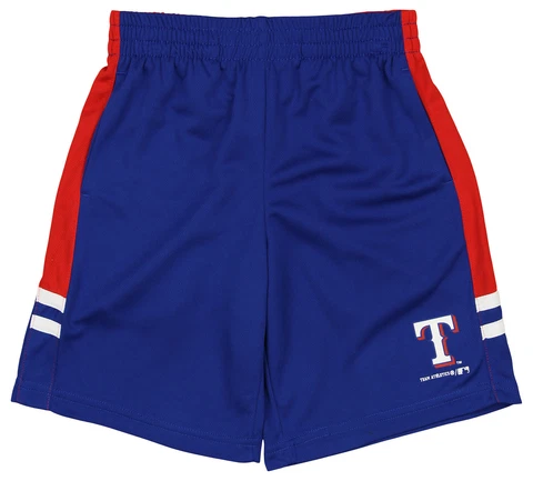 Outerstuff Texas Rangers MLB Boy's Youth Microfiber Team Color Shorts, Blue Cover