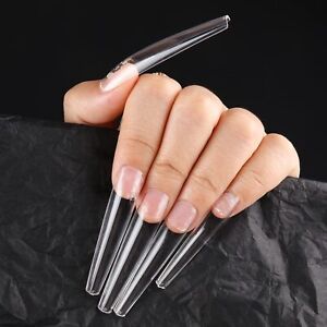504 pcs Nail Tips GEL Extensions Full Cover ✨SQUARE COFFIN ALMOND🔥 SOFT GEL