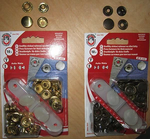 (0,72 €/Stück) 10 Druckknöpfe 15 mm Farben gold & altmessing Auswahl Ringfeder - Picture 1 of 3