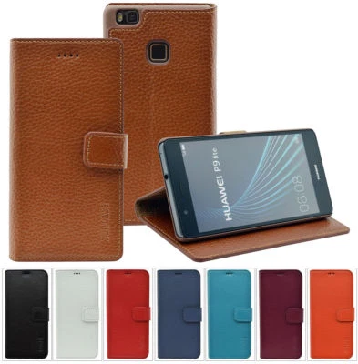 Huawei P9 | P9 Lite Custodia Book Borsa In Pelle Cover Wallet Case - Immagine 1 di 4