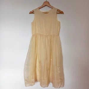 Monsoon Vintage Girl's Party Occasion Dress Age9-10 Cream Pure Silk Outer Lining - Picture 1 of 8
