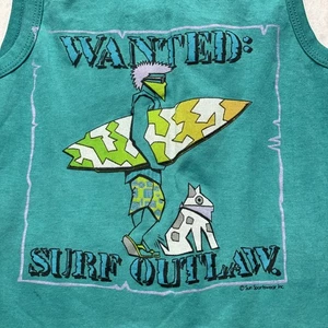 VTG Sun Sportswear 80s Surf Outlaw Tank Tee Shirt Child Size S Retro Teal USA - Picture 1 of 10
