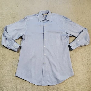 Ermenegildo Zegna Hemd Herren 39 15,5 Blau Langarm 100% Baumwolle Kleid Spanien - Bild 1 von 24