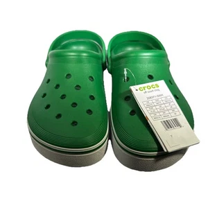 Crocs Unisex Platform Off Court Zoccoli Sandali Comodi Cinturino Classico Verde M8/W10 - Foto 1 di 7