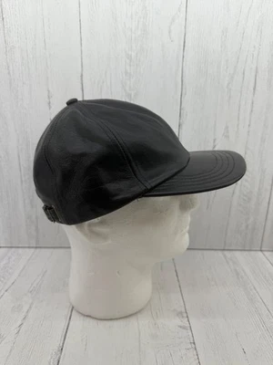 黑色皮革羊皮棒球帽联盟帽美国制造复古男女通用 — 第 1/4 张图片