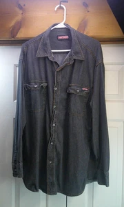 Craftsman men's cotton denim blue jean button down shirt sz lg - Picture 1 of 3